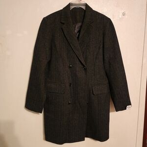 Stafford Mens Wool Blend Double Breasted Button Coat Size M NWT